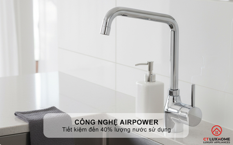 Tiết kiệm 40% nước với Công nghệ Airpower