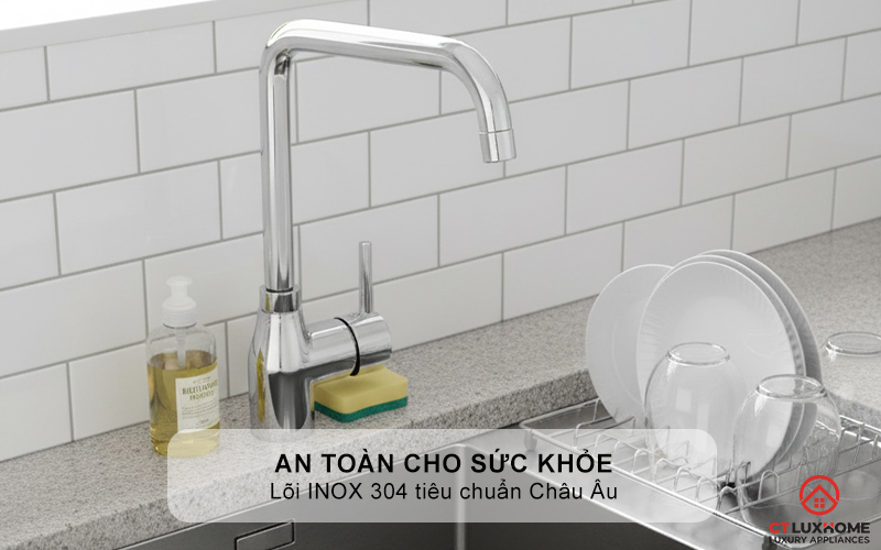 An toàn cho sức khỏe với lõi INOX 304 tiêu chuẩn Châu Âu