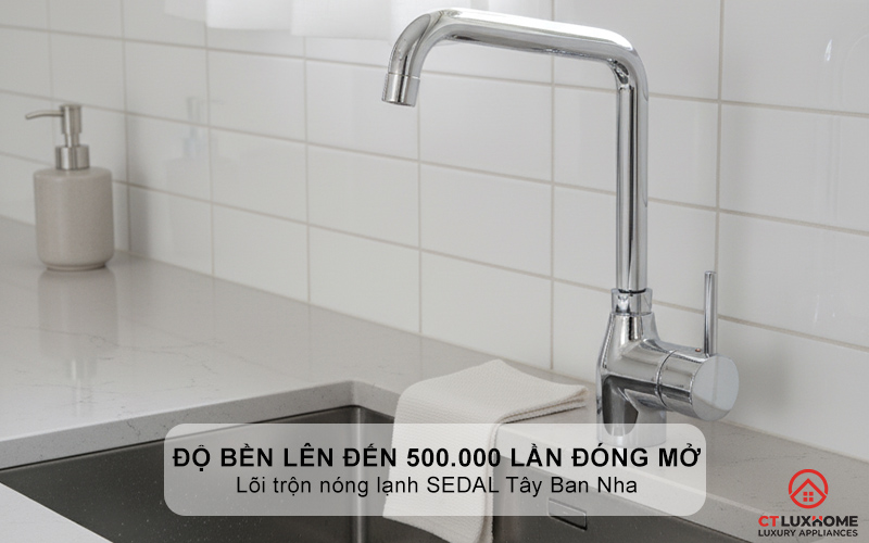 Độ bền lên đến 500.000 lần đóng mở với lõi trộn nóng lạnh SEDAL Tây Ban Nha
