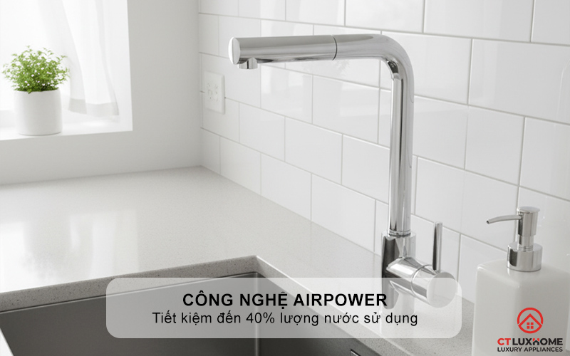 Tiết kiệm 40% nước với Công nghệ Airpower