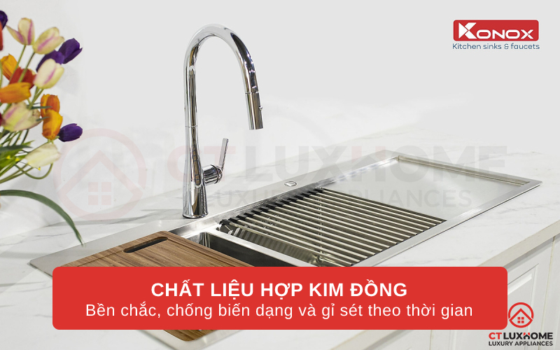 Chất liệu hợp kim đồng bền chắc, chống biến dạng và gỉ sét theo thời gian