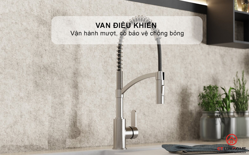 Van điều khiển vận hành mượt, có bảo vệ chống bỏng