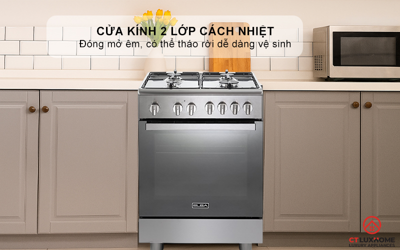 BẾP GAS KẾT HỢP LÒ NƯỚNG CXX 664 MLVN ELBA 60CM CXX664MLVN 6