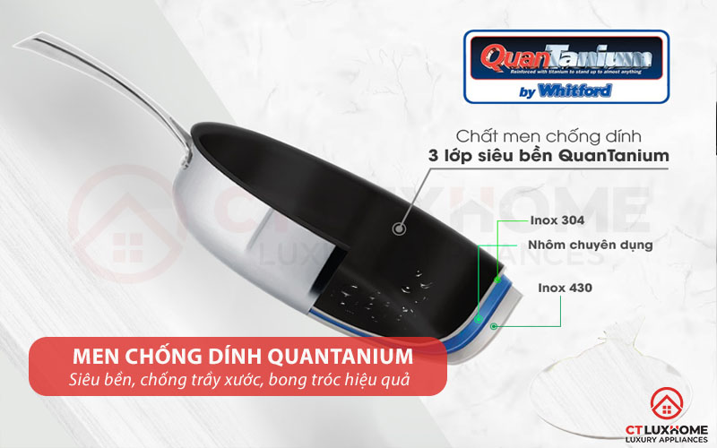 Nấu nướng an toàn, tiện lợi với men chống dính cao cấp Quantanium