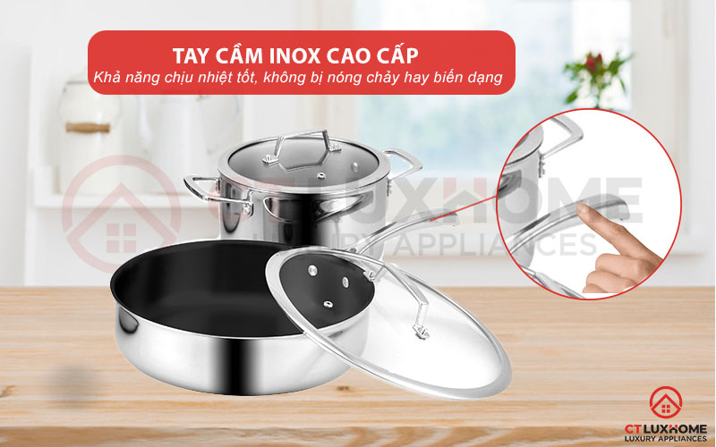 Tay cầm inox cao cấp tản nhiệt nhanh chóng