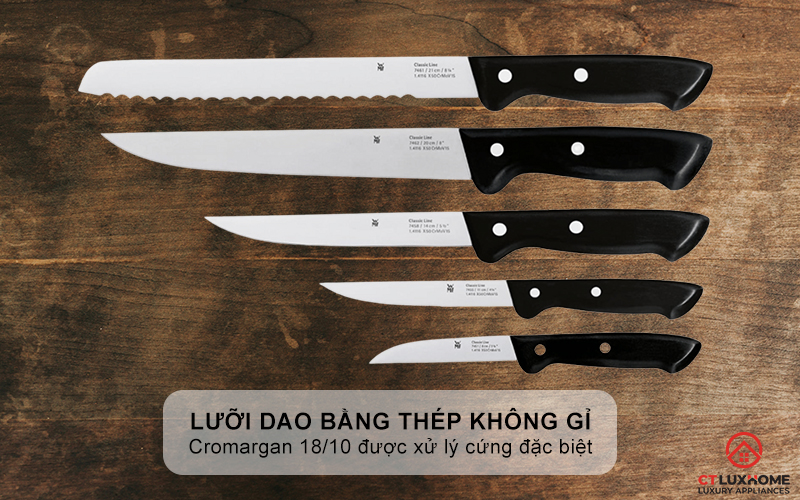 Lưỡi dao bằng chất liệu Thép không gỉ Cromargan 18/10