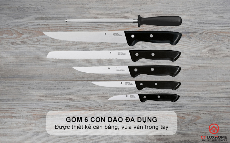 Gồm 6 con dao đa dụng - Phù hợp cho mọi nhu cầu sử dụng