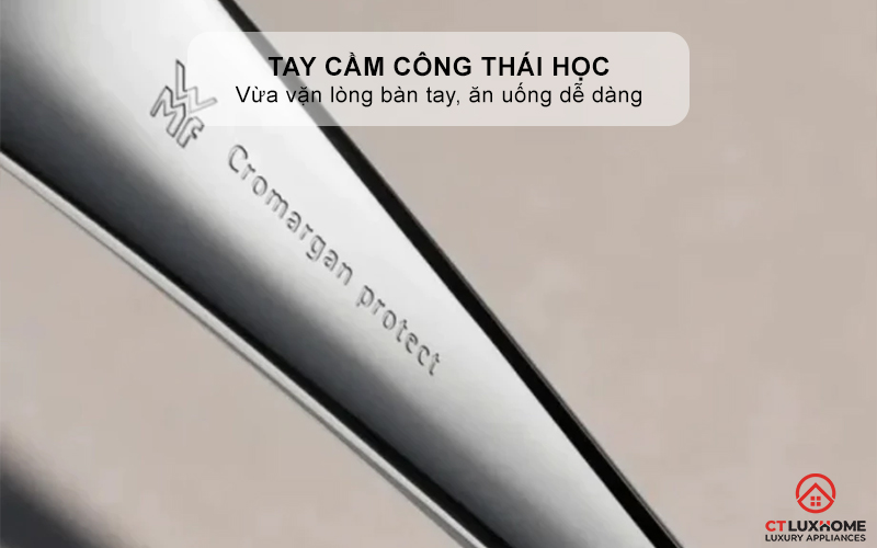 Tay cầm công thái học vừa vặn lòng bàn tay, ăn uống dễ dàng
