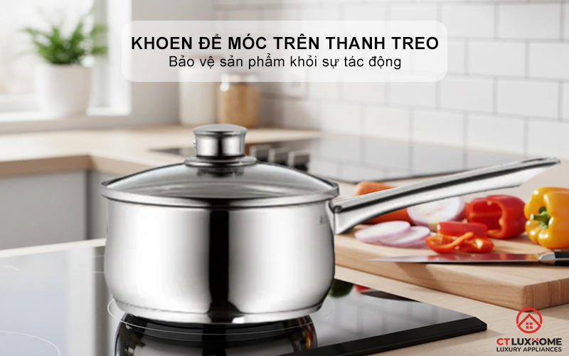 Khoen thực tế để lưu trữ trên thanh treo có móc