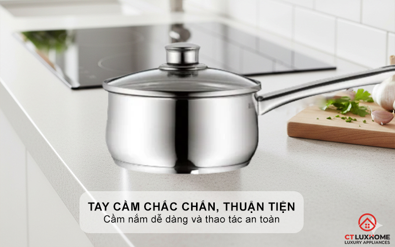 Tay cầm chắc chắn, thuận tiện cầm nắm, cách nhiệt tốt