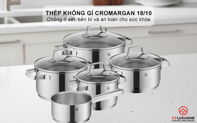 Chất liệu: Thép không gỉ Cromargan 18/10