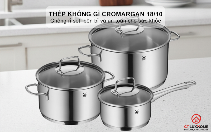 Chất liệu: Thép không gỉ Cromargan 18/10