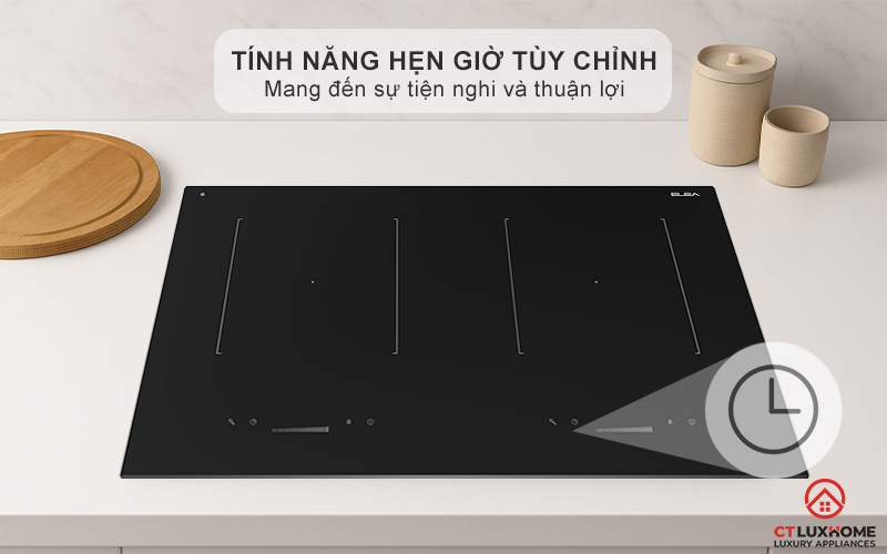 BẾP TỪ 2 VÙNG NẤU ÂM BÀN ELBA ELIO 71 00 MÀU ĐEN 4600W ELIO7100 10