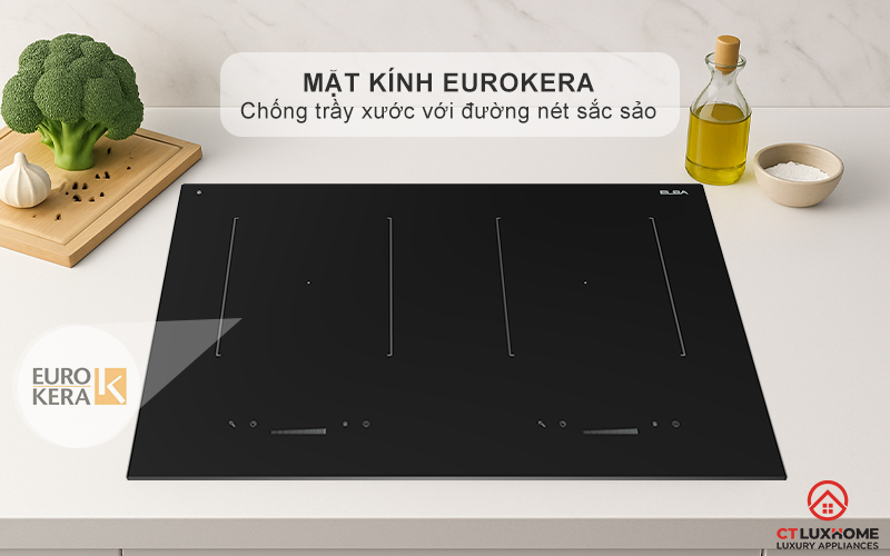 BẾP TỪ 2 VÙNG NẤU ÂM BÀN ELBA ELIO 71 00 MÀU ĐEN 4600W ELIO7100 2