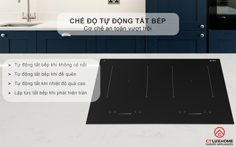 BẾP TỪ 2 VÙNG NẤU ÂM BÀN ELBA ELIO 71 00 MÀU ĐEN 4600W ELIO7100 9