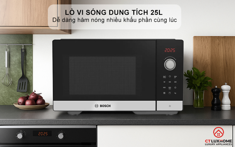LÒ VI SÓNG BOSCH FEL053MS1M MÀU ĐEN 25 LÍT 2