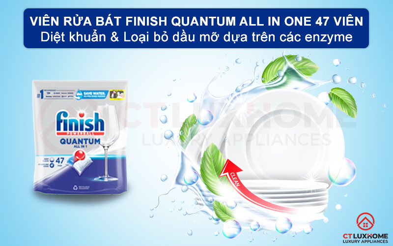 VIÊN RỬA BÁT FINISH QUANTUM ALL IN ONE 47 VIÊN CHÍNH HÃNG 1