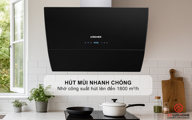 MÁY HÚT MÙI VÁT KÍNH NGHIÊNG KOCHER K-2080E NGANG 900MM K2080E 3