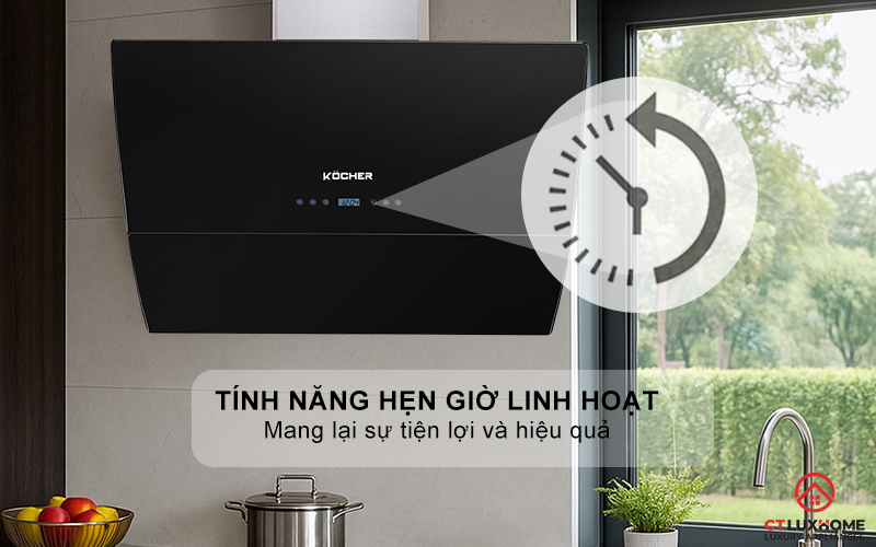 MÁY HÚT MÙI VÁT KÍNH NGHIÊNG KOCHER K-2080E NGANG 900MM K2080E 4