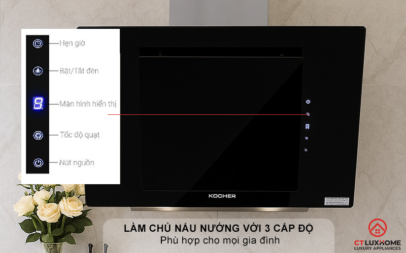 MÁY HÚT MÙI VÁT KÍNH KOCHER K-2080V NGANG 700MM K2080V 6
