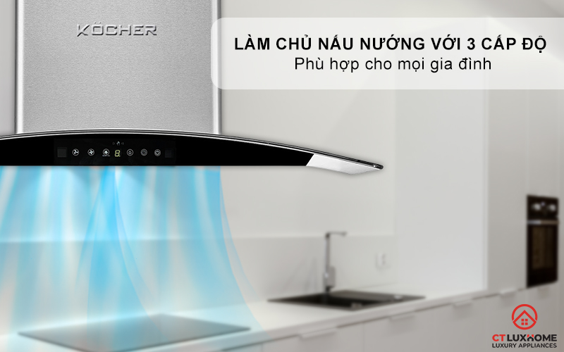 MÁY HÚT MÙI GẮN TƯỜNG KÍNH CONG KOCHER K-226I NGANG 70CM K226I 5