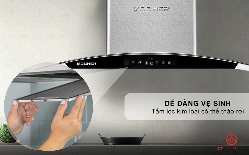 MÁY HÚT MÙI GẮN TƯỜNG KÍNH CONG KOCHER K-226I NGANG 70CM K226I 9