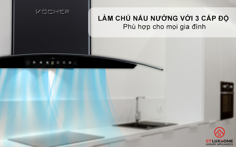 MÁY HÚT MÙI GẮN TƯỜNG KÍNH CONG KOCHER K-226V NGANG 70CM K226V 5