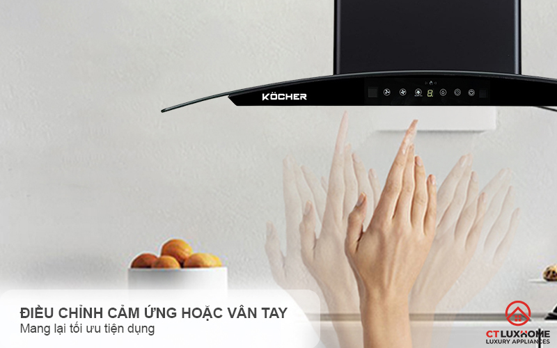 MÁY HÚT MÙI GẮN TƯỜNG KÍNH CONG KOCHER K-226V NGANG 70CM K226V 4