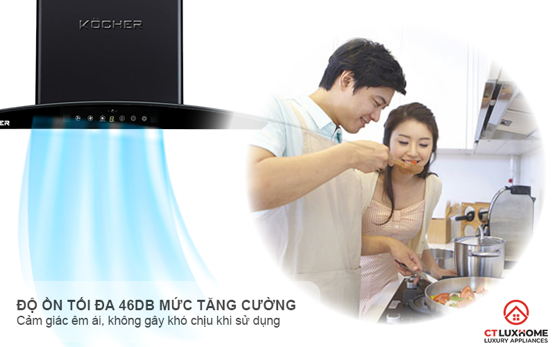 MÁY HÚT MÙI GẮN TƯỜNG KÍNH CONG KOCHER K-226V NGANG 90CM K226V 8