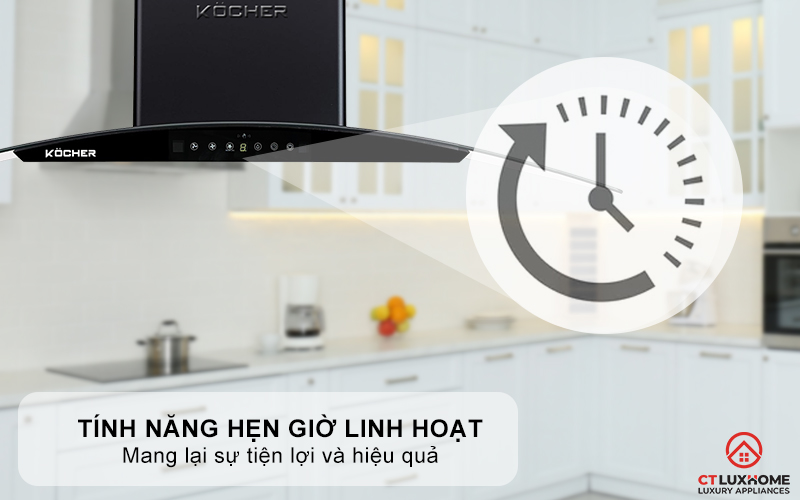MÁY HÚT MÙI GẮN TƯỜNG KÍNH CONG KOCHER K-226V NGANG 90CM K226V 7