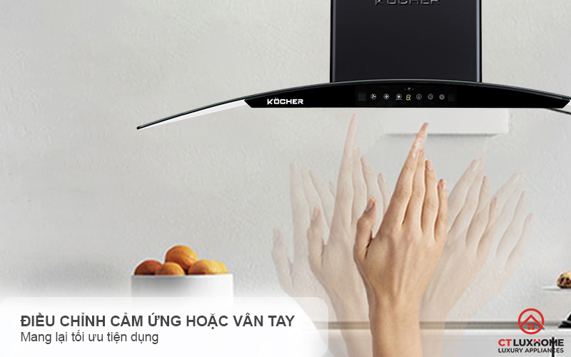 MÁY HÚT MÙI GẮN TƯỜNG KÍNH CONG KOCHER K-226V NGANG 90CM K226V 4