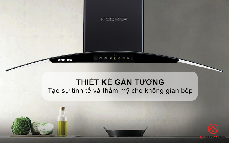 MÁY HÚT MÙI GẮN TƯỜNG KÍNH CONG KOCHER K-226V NGANG 90CM K226V 1