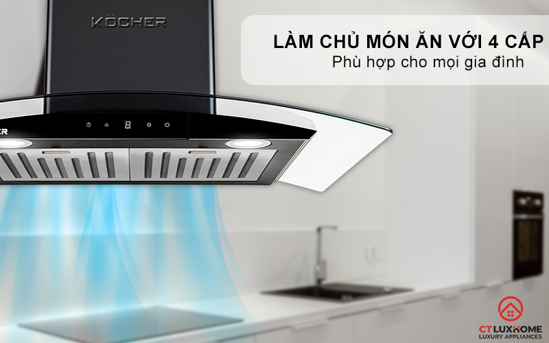 MÁY HÚT MÙI GẮN TƯỜNG KÍNH CONG KOCHER K-228BL  K228BL 4