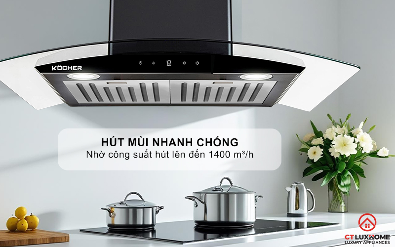 MÁY HÚT MÙI GẮN TƯỜNG KÍNH CONG KOCHER K-228BL  K228BL 2