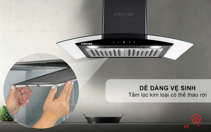 MÁY HÚT MÙI GẮN TƯỜNG KÍNH CONG KOCHER K-228BL  K228BL 8