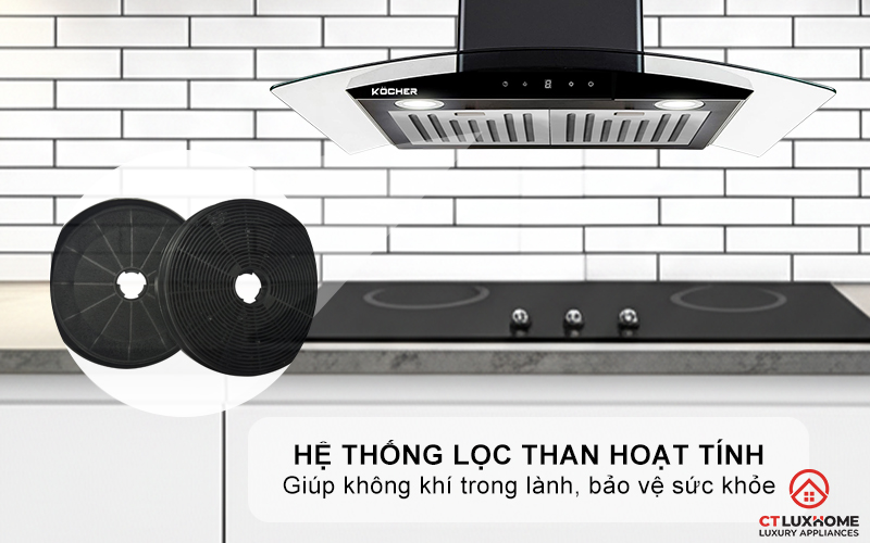 MÁY HÚT MÙI GẮN TƯỜNG KÍNH CONG KOCHER K-228BL  K228BL 5