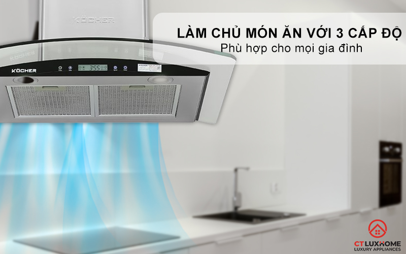 MÁY HÚT MÙI GẮN TƯỜNG KÍNH CONG KOCHER K-228S NGANG 70CM K228S 4