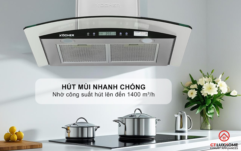 MÁY HÚT MÙI GẮN TƯỜNG KÍNH CONG KOCHER K-228S NGANG 70CM K228S 2