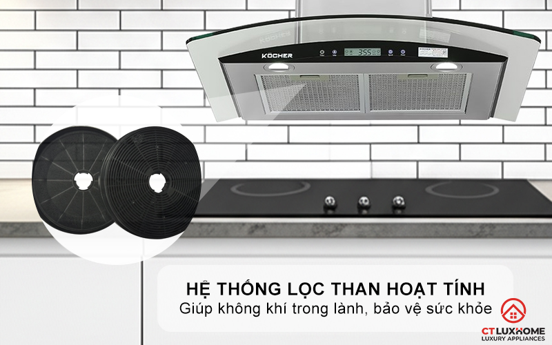 MÁY HÚT MÙI GẮN TƯỜNG KÍNH CONG KOCHER K-228S NGANG 70CM K228S 5