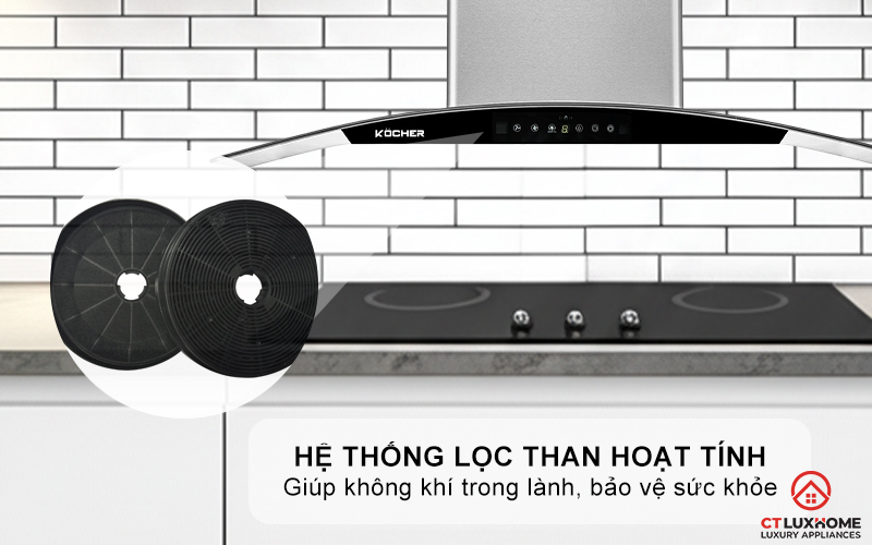 MÁY HÚT MÙI GẮN TƯỜNG KÍNH CONG KOCHER K-229I NGANG 90CM K229I 6