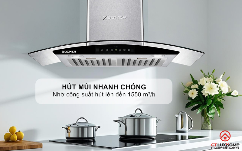 MÁY HÚT MÙI GẮN TƯỜNG KÍNH CONG KOCHER K-229I NGANG 70CM K229I 2