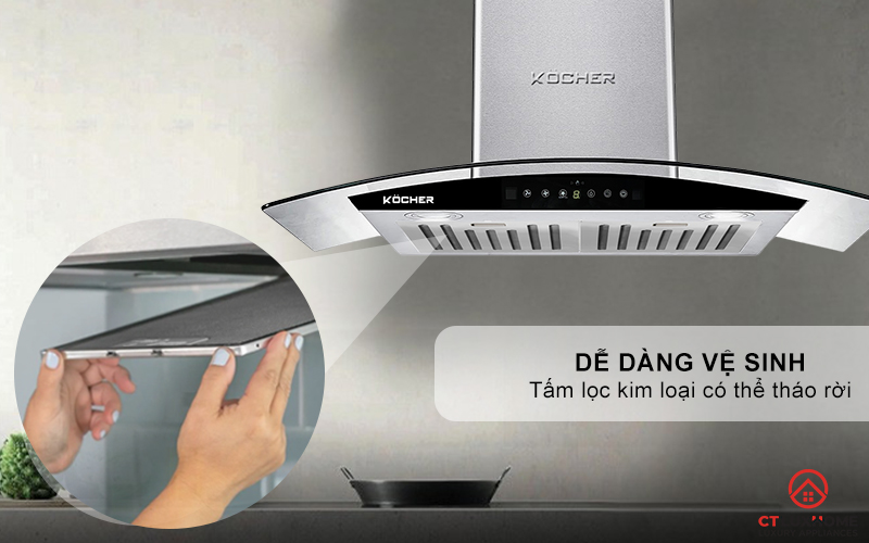 MÁY HÚT MÙI GẮN TƯỜNG KÍNH CONG KOCHER K-229I NGANG 70CM K229I 9