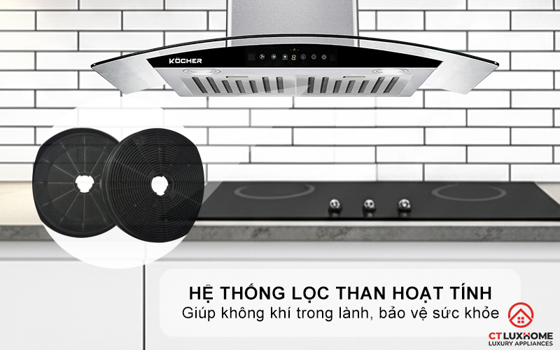 MÁY HÚT MÙI GẮN TƯỜNG KÍNH CONG KOCHER K-229I NGANG 70CM K229I 6