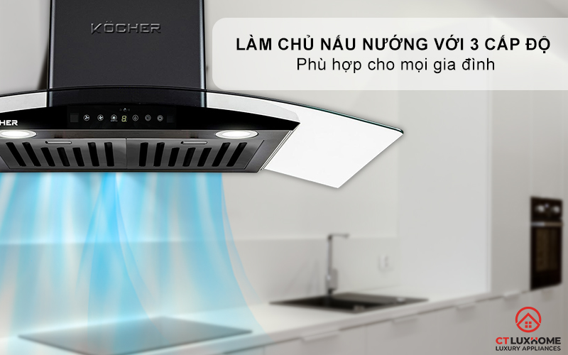 MÁY HÚT MÙI GẮN TƯỜNG KÍNH CONG KOCHER K-229V NGANG 90CM K229V 5