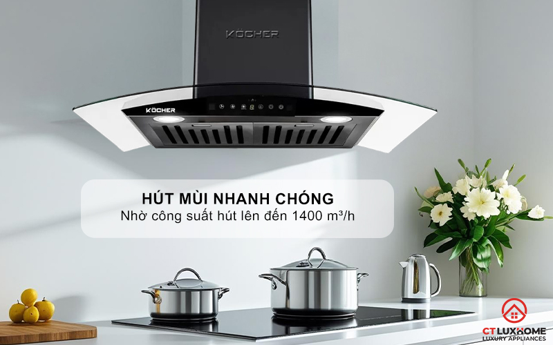 MÁY HÚT MÙI GẮN TƯỜNG KÍNH CONG KOCHER K-229V NGANG 70CM K229V 2