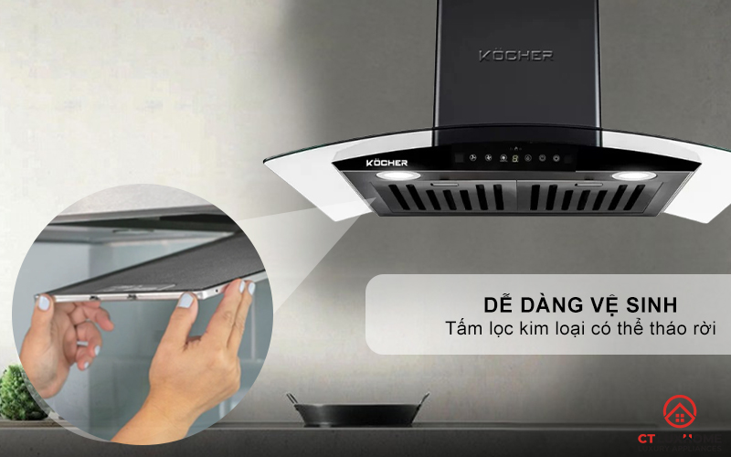 MÁY HÚT MÙI GẮN TƯỜNG KÍNH CONG KOCHER K-229V NGANG 70CM K229V 9