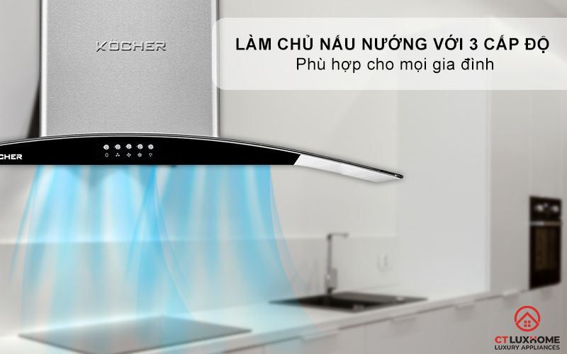 MÁY HÚT MÙI GẮN TƯỜNG KÍNH CONG  KOCHER K- 8070I - NGANG 90CM 4