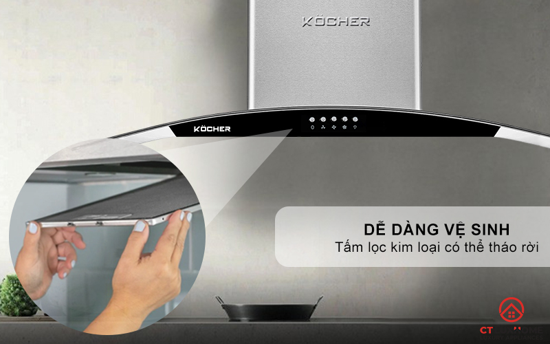 MÁY HÚT MÙI GẮN TƯỜNG KÍNH CONG  KOCHER K- 8070I - NGANG 90CM 7