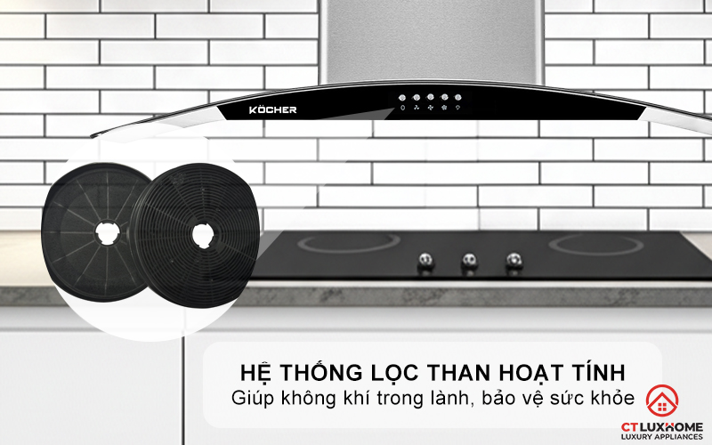 MÁY HÚT MÙI GẮN TƯỜNG KÍNH CONG  KOCHER K- 8070I - NGANG 90CM 5