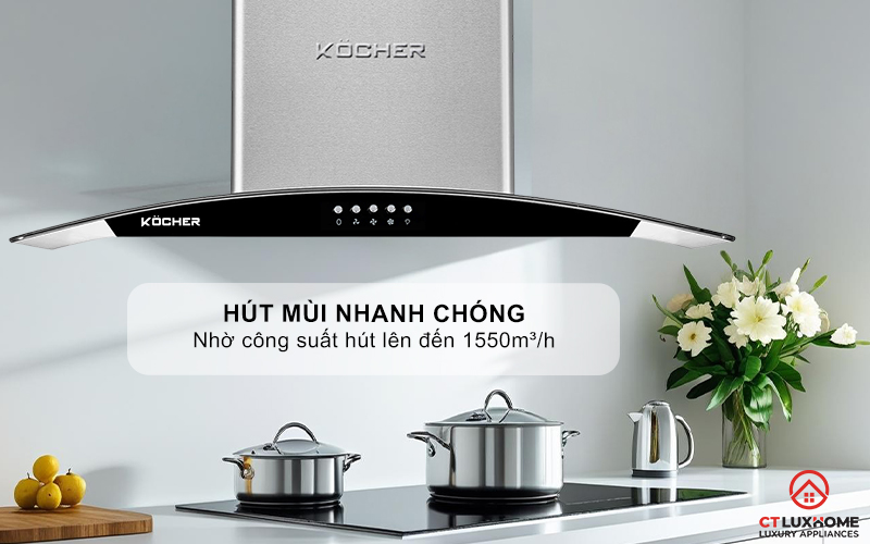 MÁY HÚT MÙI GẮN TƯỜNG KÍNH CONG  KOCHER K- 8070I - NGANG 70CM K8070I 2